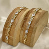 Oro Laminado Tennis Bracelet, Gold Filled Style Hugs and Kisses Design, with White Cubic Zirconia, Polished, Golden Finish, 03.206.0001.8.07