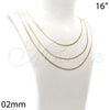 Oro Laminado Basic Necklace, Gold Filled Style Herringbone Design, Polished, Golden Finish, 04.213.0176.16