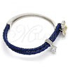 Rhodium Plated Individual Bangle, with Light Silk Swarovski Crystals and White Micro Pave, Polished, Rhodium Finish, 07.239.0001.12 (03 MM Thickness, One size fits all)