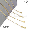Oro Laminado Basic Necklace, Gold Filled Style Rolo Design, Golden Finish, 04.09.0170.1.16