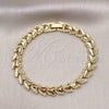 Gold Tone Fancy Bracelet, Diamond Cutting Finish, Golden Finish, 03.100.0023.07