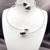 Rhodium Plated Necklace and Bracelet, Heart Design, with White Cubic Zirconia, Polished, Rhodium Finish, 06.421.0003.1