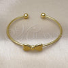 Oro Laminado Individual Bangle, Gold Filled Style Bow Design, Polished, Golden Finish, 07.341.0064