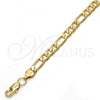 Gold Tone Basic Necklace, Figaro Design, Polished, Golden Finish, 04.242.0018.28GT