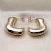 Oro Laminado Stud Earring, Gold Filled Style Hollow Design, Polished, Golden Finish, 02.163.0352