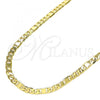 Oro Laminado Basic Necklace, Gold Filled Style Figaro Design, Polished, Golden Finish, 04.319.0004.24