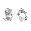 Rhodium Plated Stud Earring, Bow and Twist Design, with White Crystal, Polished, Rhodium Finish, 02.59.0073.1 *PROMO*