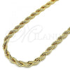 Oro Laminado Basic Necklace, Gold Filled Style Rope Design, Polished, Golden Finish, 04.213.0206.30