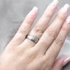Stainless Steel Mens Ring, Double Design, Polished, Rhodium Finish, 01.63.0740.07