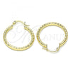 Oro Laminado Medium Hoop, Gold Filled Style Diamond Cutting Finish, Golden Finish, 02.213.0246.1.30