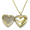 Oro Laminado Pendant Necklace, Gold Filled Style Heart Design, Polished, Golden Finish, 04.117.0007.20