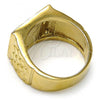 Oro Laminado Mens Ring, Gold Filled Style Black Enamel Finish, Golden Finish, 01.185.0011.11 (Size 11)
