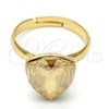 Oro Laminado Multi Stone Ring, Gold Filled Style with Golden Shadow Swarovski Crystals, Polished, Golden Finish, 01.239.0005.10 (One size fits all)