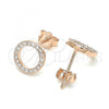 Sterling Silver Stud Earring, with White Cubic Zirconia, Polished, Rose Gold Finish, 02.369.0012.1