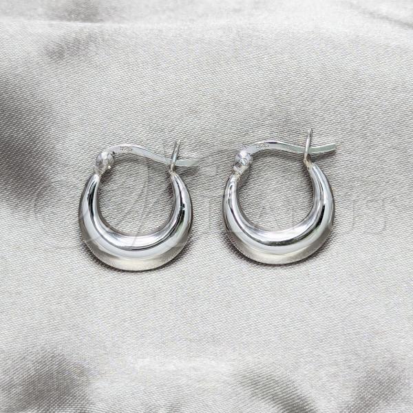 Sterling Silver Small Hoop, Chunky Design, Polished, Silver Finish, 02.401.0107.17