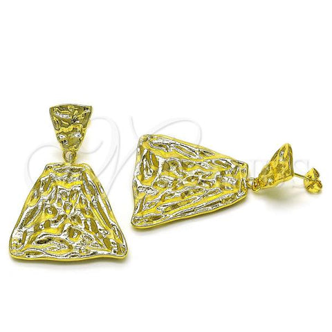 Oro Laminado Dangle Earring, Gold Filled Style Polished, Golden Finish, 02.368.0083