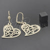 Oro Laminado Dangle Earring, Gold Filled Style Heart Design, Golden Finish, 5.081.005