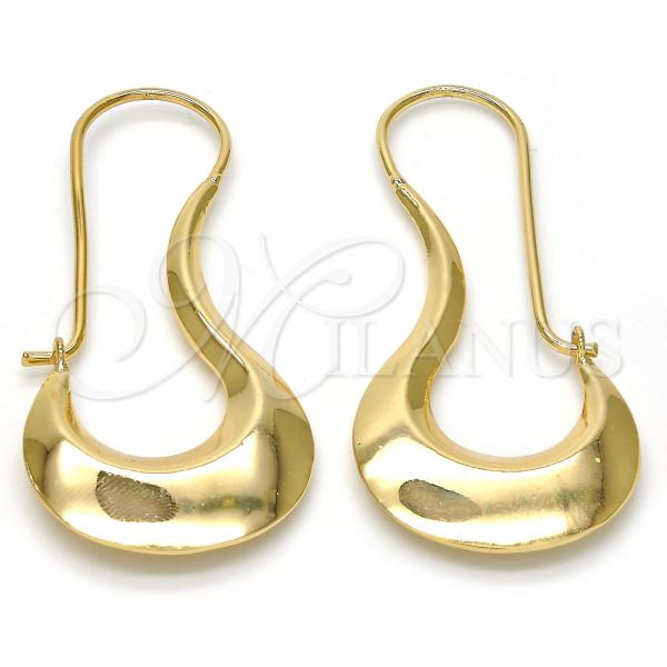 Oro Laminado Medium Hoop, Gold Filled Style Chunky Design, Polished, Golden Finish, 02.163.0023.30