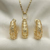 Oro Laminado Earring and Pendant Adult Set, Gold Filled Style Polished, Golden Finish, 10.163.0005