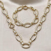 Oro Laminado Necklace and Bracelet, Gold Filled Style Polished, Golden Finish, 06.429.0015