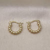 Oro Laminado Medium Hoop, Gold Filled Style Ball Design, Polished, Golden Finish, 02.195.0286.16