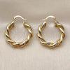 Oro Laminado Medium Hoop, Gold Filled Style and Hollow Polished, Golden Finish, 02.170.0534.30