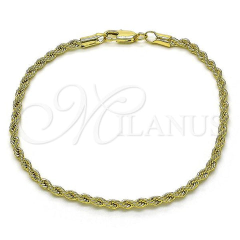 Oro Laminado Basic Bracelet, Gold Filled Style Rope Design, Polished, Golden Finish, 5.222.036.07