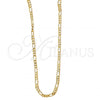 Oro Laminado Basic Necklace, Gold Filled Style Figaro Design, Polished, Golden Finish, 5.222.019.24