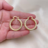 Oro Laminado Medium Hoop, Gold Filled Style Hollow Design, Diamond Cutting Finish, Golden Finish, 5.139.010.30