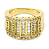 Oro Laminado Multi Stone Ring, Gold Filled Style with White Cubic Zirconia and White Micro Pave, Polished, Golden Finish, 01.99.0021.08 (Size 8)