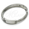 Rhodium Plated Individual Bangle, with White Crystal, Polished, Rhodium Finish, 07.307.0007.1.05 (09 MM Thickness, Size 5 - 2.50 Diameter)