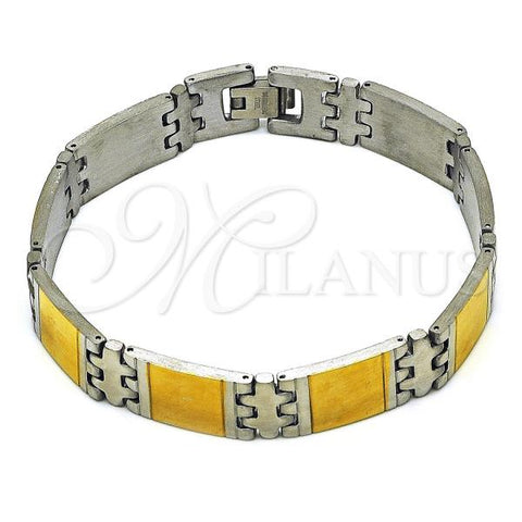 Stainless Steel Solid Bracelet, Polished, Two Tone, 03.114.0388.2.09