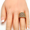 Oro Laminado Multi Stone Ring, Gold Filled Style with White Micro Pave, Polished, Golden Finish, 01.266.0006.08 (Size 8)