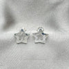 Sterling Silver Stud Earring, Star Design, Polished, Silver Finish, 02.407.0004