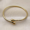 Oro Laminado Individual Bangle, Gold Filled Style Teardrop Design, Polished, Golden Finish, 07.170.0073