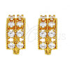 Oro Laminado Small Hoop, Gold Filled Style with White Cubic Zirconia, Polished, Golden Finish, 02.237.0011.15