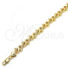 Oro Laminado Fancy Anklet, Gold Filled Style Heart Design, Polished, Golden Finish, 03.210.0061.10