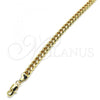 Oro Laminado Basic Anklet, Gold Filled Style Miami Cuban Design, Polished, Golden Finish, 04.63.1400.10