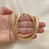 Oro Laminado Necklace and Bracelet, Gold Filled Style Chunky Design, Polished, Golden Finish, 06.179.0001