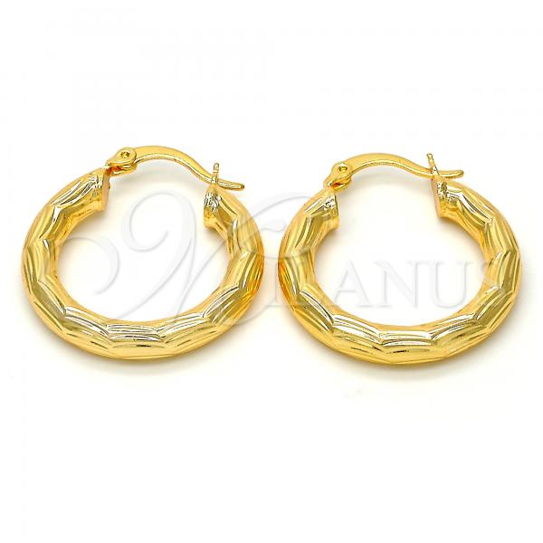 Oro Laminado Small Hoop, Gold Filled Style Diamond Cutting Finish, Golden Finish, 5.138.019.25