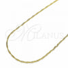 Oro Laminado Basic Necklace, Gold Filled Style Singapore Design, Polished, Golden Finish, 04.32.0013.16