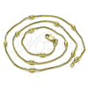 Oro Laminado Basic Necklace, Gold Filled Style Box Design, Polished, Golden Finish, 04.213.0260.18