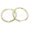Oro Laminado Huggie Hoop, Gold Filled Style with White Cubic Zirconia, Polished, Golden Finish, 02.185.0007.35