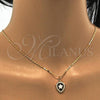 Oro Laminado Pendant Necklace, Gold Filled Style Star Design, with White Opal and White Micro Pave, Polished, Golden Finish, 04.63.1325.18