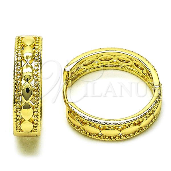 Oro Laminado Huggie Hoop, Gold Filled Style Polished, Golden Finish, 02.213.0571.25