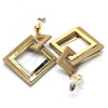 Oro Laminado Long Earring, Gold Filled Style Brown Resin Finish, Golden Finish, 02.268.0075.2
