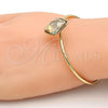 Oro Laminado Individual Bangle, Gold Filled Style with Golden Shadow Swarovski Crystals, Polished, Golden Finish, 07.239.0006.9 (02 MM Thickness, One size fits all)
