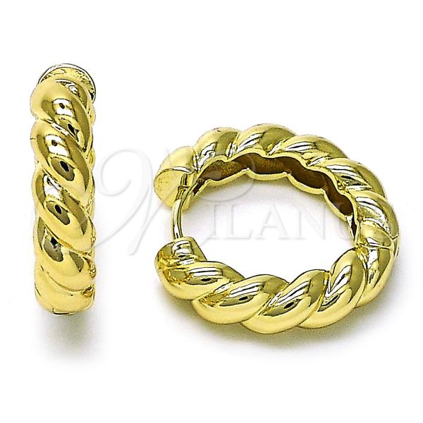 Oro Laminado Huggie Hoop, Gold Filled Style Polished, Golden Finish, 02.213.0741.23