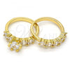 Oro Laminado Multi Stone Ring, Gold Filled Style with White Cubic Zirconia, Polished, Golden Finish, 01.99.0056.08 (Size 8)