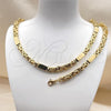 Stainless Steel Necklace and Bracelet, Polished, Golden Finish, 06.116.0060.2